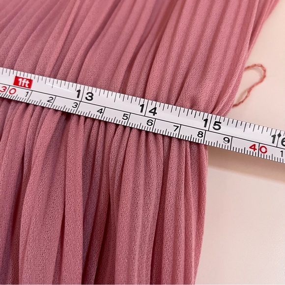 Vintage 60 70 Retro Micro Pleated Pink Balletcore High Collar Secretary Dress - Picture 14 of 17